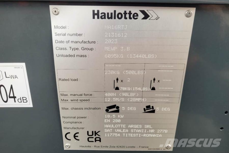 Haulotte HA16RTJ Valid Inspection, *Guarantee! Diesel, 4x4 Leddede bomlifter