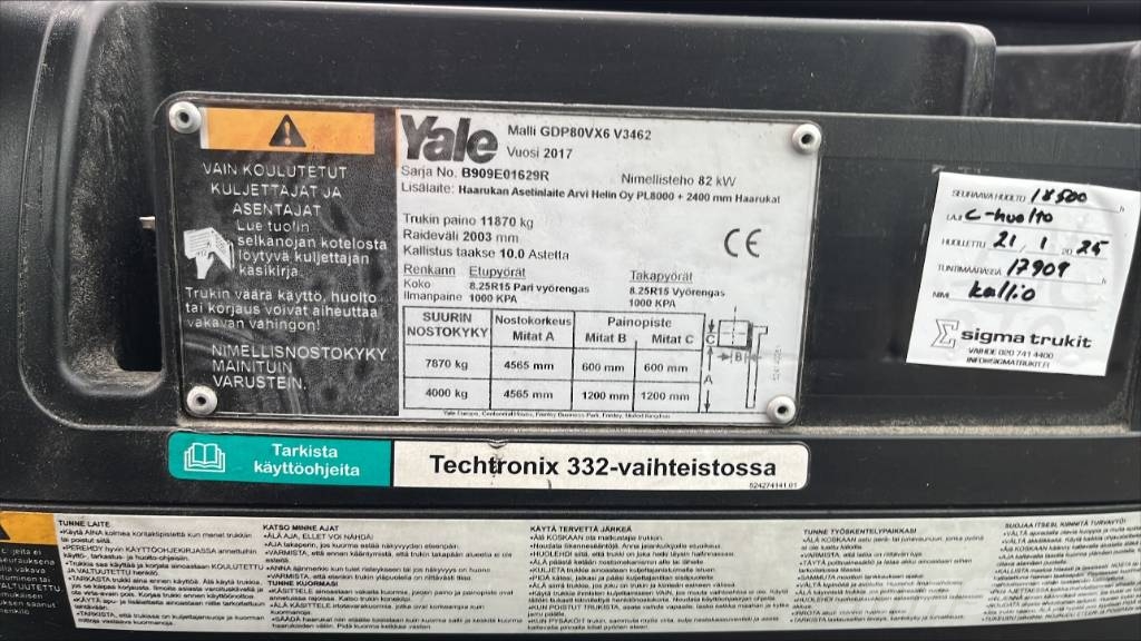 Yale GDP 80 VX6 Diesel heftrucks