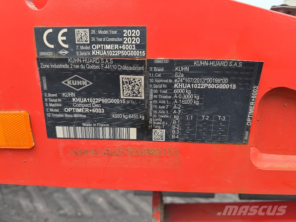 Kuhn Optimer+ 6003 Erpici a dischi
