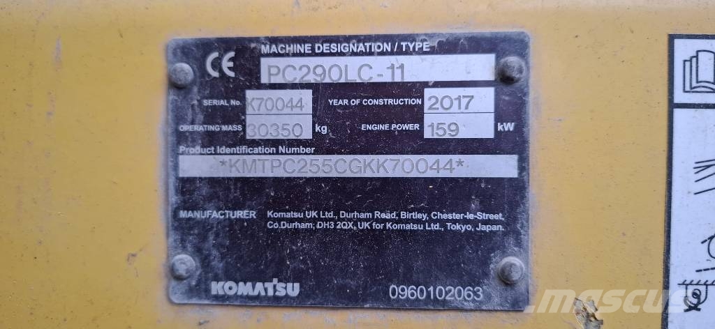 Komatsu PC 290 LC-11 Vikšriniai ekskavatoriai