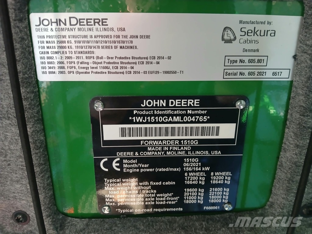 John Deere 1510G Porteur