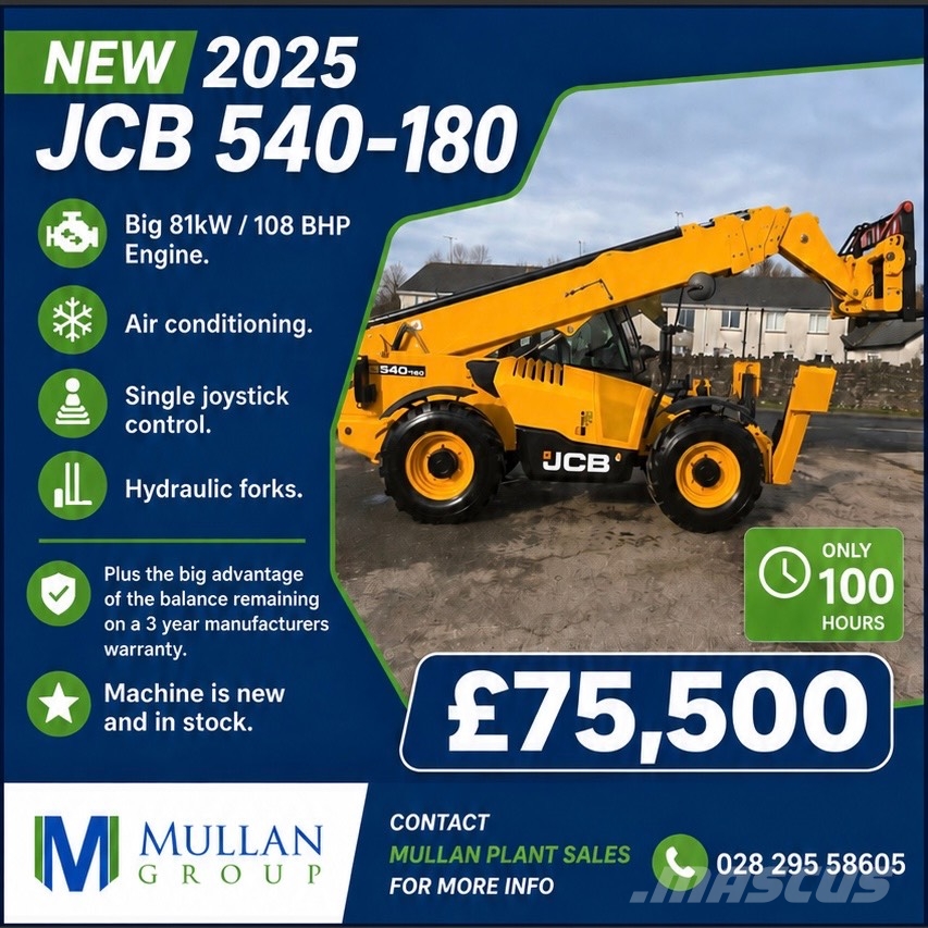JCB 540-180 3 YR Warranty / Big Engine / AC / Joystick Τηλεσκοπικοί ανυψωτές
