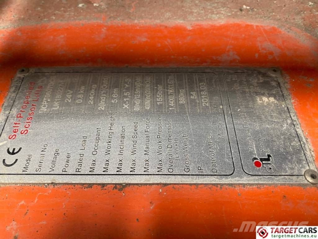 Dingli JCPT0607DCS Electric Scissor WorkLift 560cm DEFECT Plataformas tijera