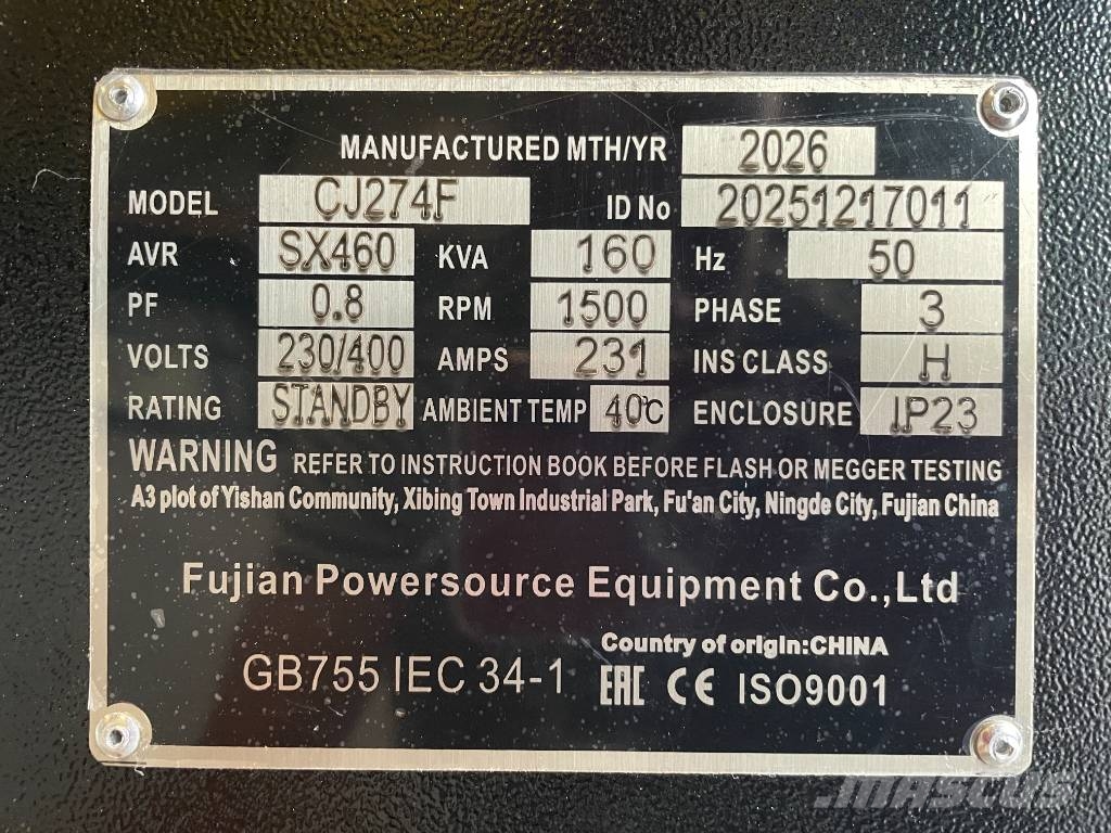  DPX CJ274E - 160 kVA Alternator - DPX-33907 Citi ģeneratori