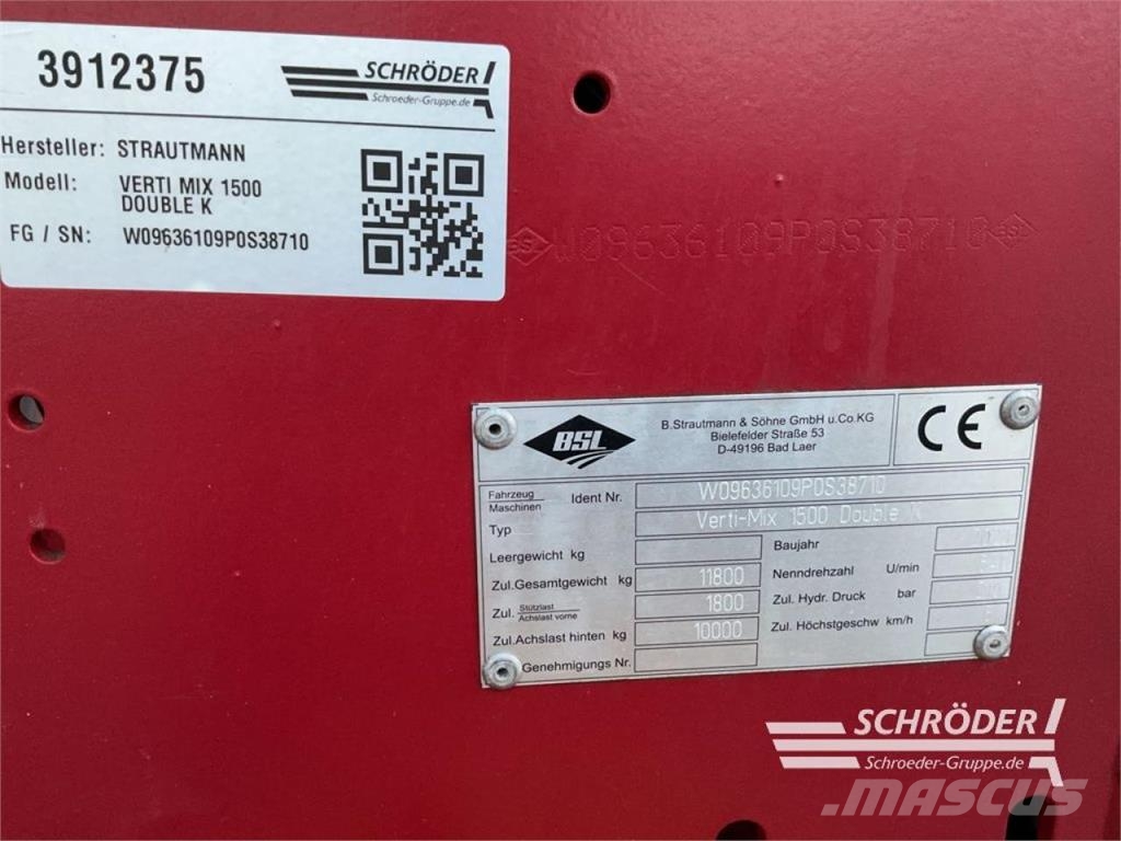 Strautmann VERTI MIX 1500 DOUBLE K Mengvoedermachines
