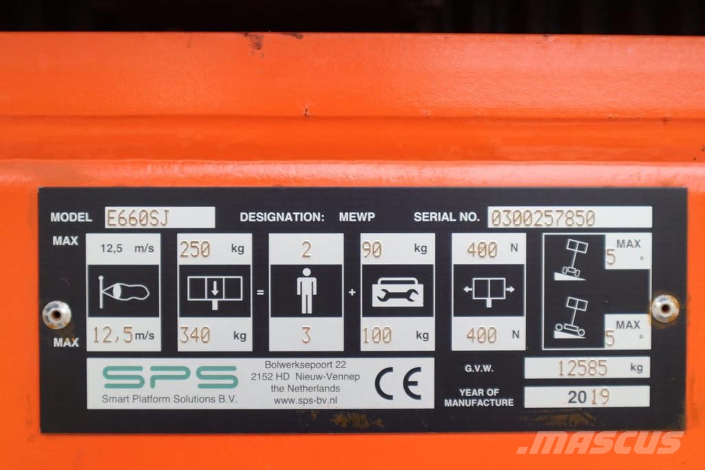 JLG 660SJ ELECTRIC E660SJ | 22M | FULL ELECTRIC | LOW Nacelles télescopiques