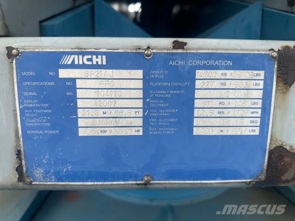 Aichi SP 21 AJ رافعات سلة تلسكوبية