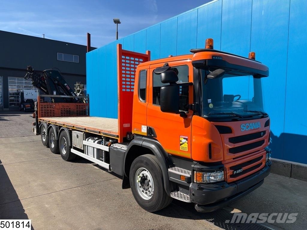 Scania P 450 8x4, EURO 6, Retarder, PTO, Hiab Camiones de cama baja