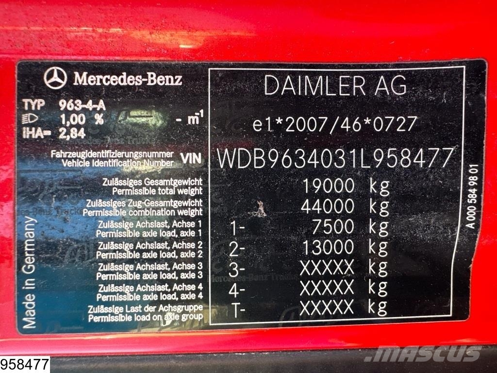 Mercedes-Benz Actros 1843 EURO 6, PTO, ADR, Retarder Prime Movers