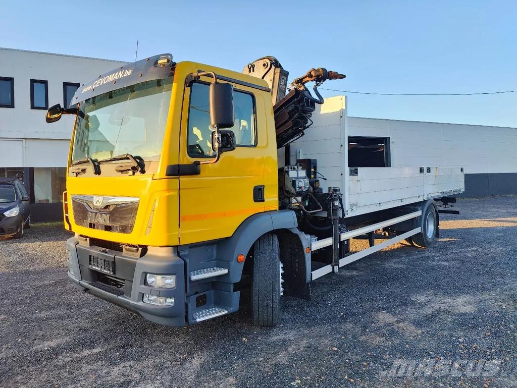 MAN TGM 18.250 Open box + HIAB 166-3 Flakbilar