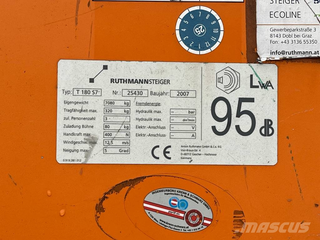 Ruthmann T 180 S7 Εναέριες πλατφόρμες τοποθετημένες σε φορτηγό
