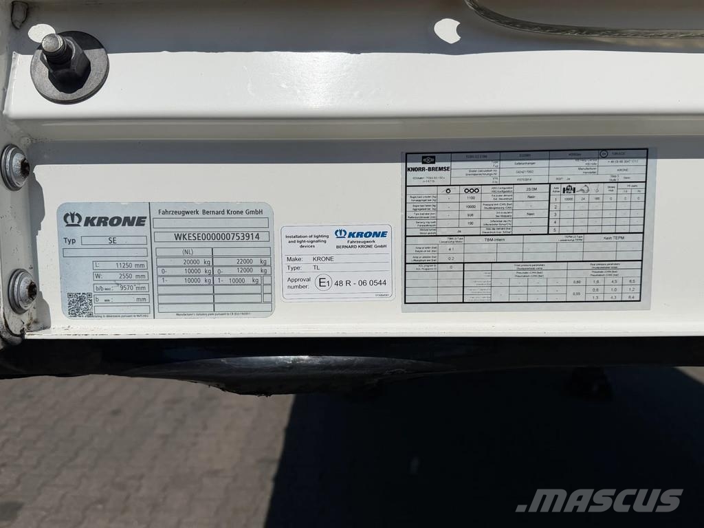 Krone SE City / Schuifzeil-Dak / 2500 Laadklep / Stuur-a Semi Reboques Cortinas Laterais
