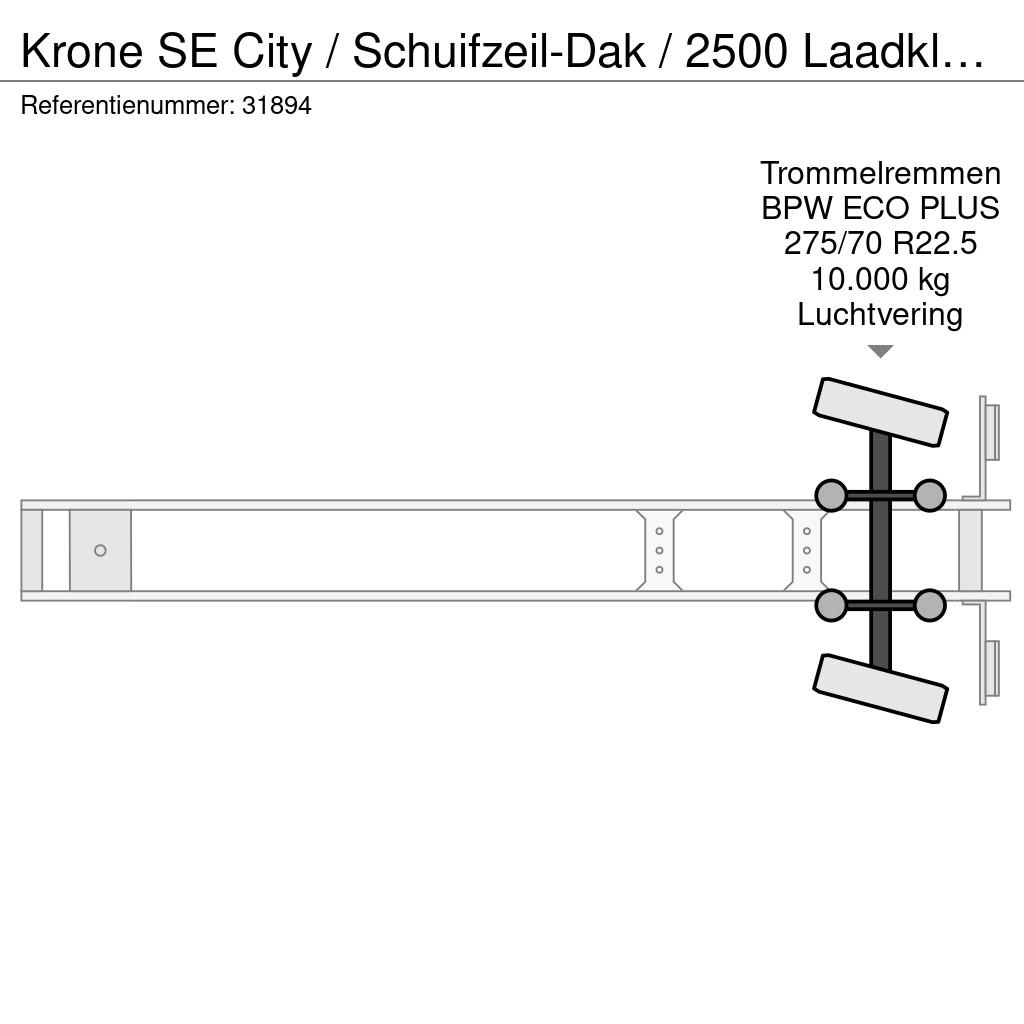 Krone SE City / Schuifzeil-Dak / 2500 Laadklep / Stuur-a Semi Reboques Cortinas Laterais