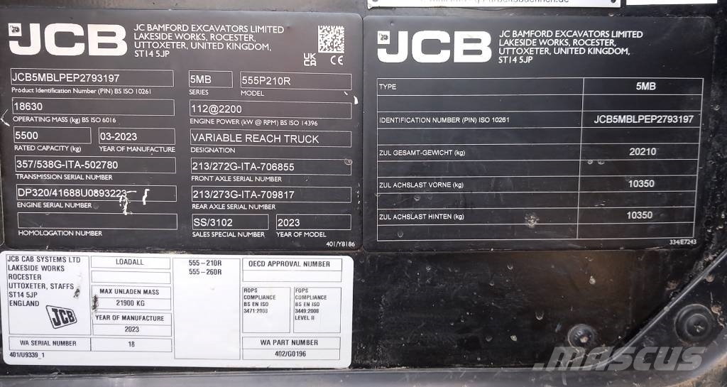 JCB 555P210R 伸缩臂叉装车|叉装车