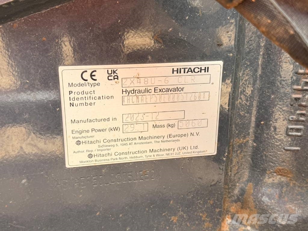 Hitachi ZX48U-6 Mini bageri <7t