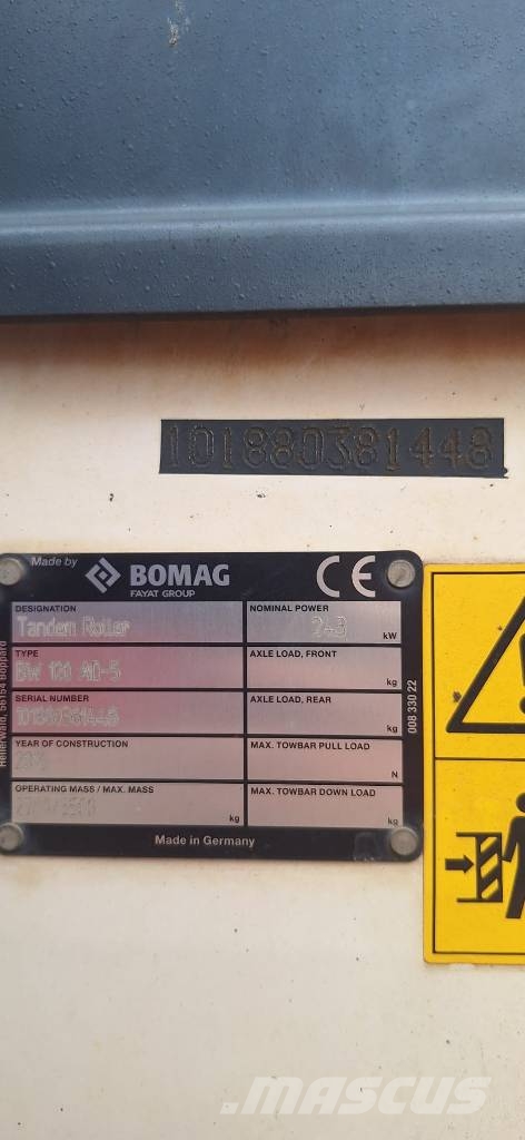 Bomag BW 120 AD-5 Porinių būgnų volai
