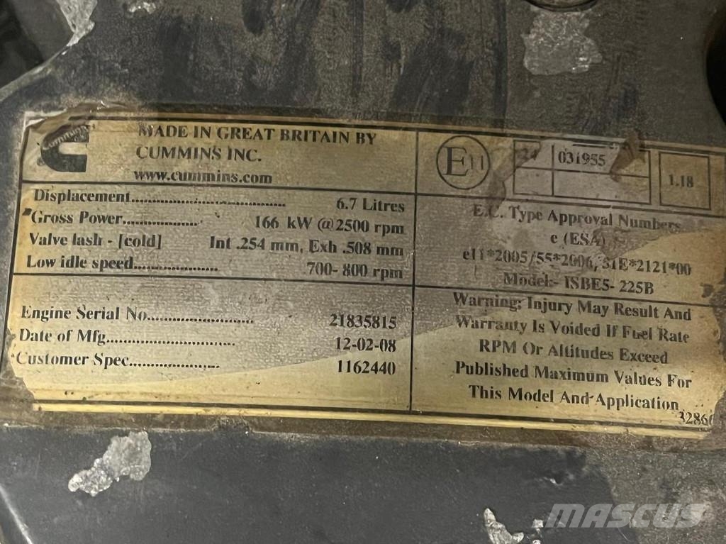 Cummins ISBE5- 225B EURO 5 Motores