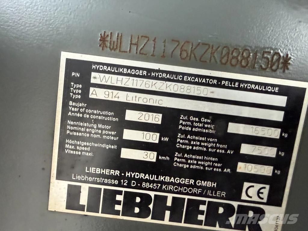 Liebherr A914 Wielgraafmachines