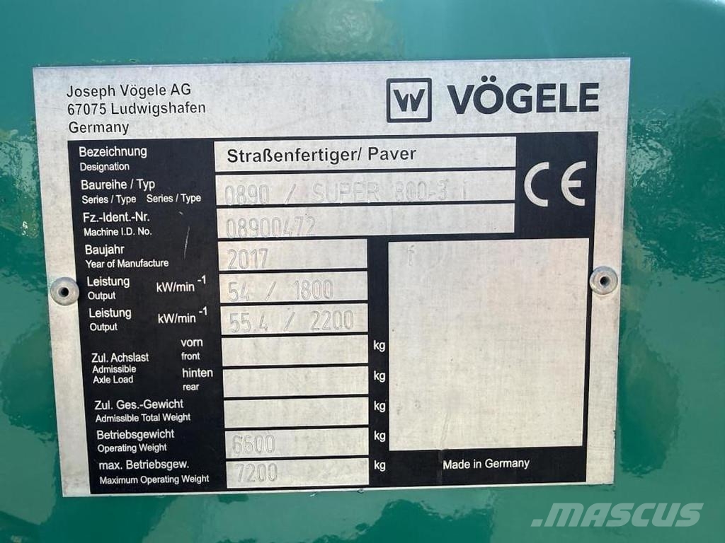 Vögele Super 800-3i Gradbeništvo - drugo