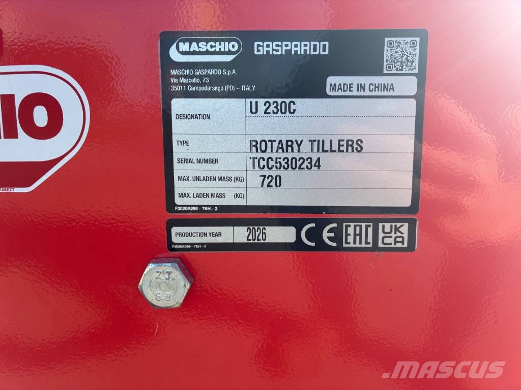 Maschio U 230C Ostali priključki in naprave za pripravo tal