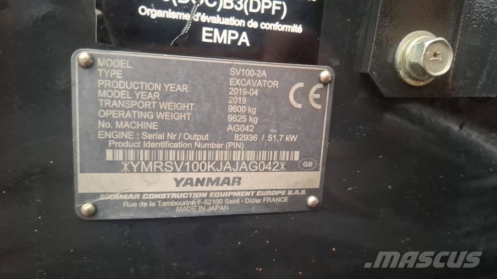 Yanmar SV 100-2A + LEICA 3D Средни екскаватори 7т - 12т