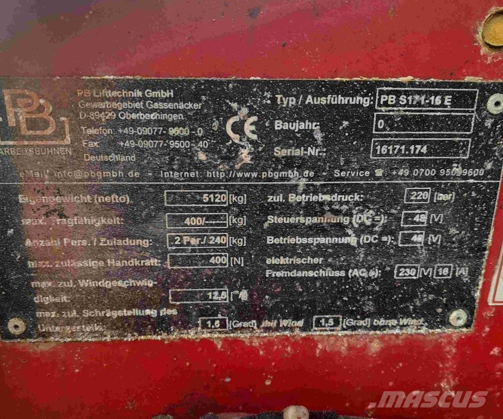 PB Lifttechnik S171-16E Škarjaste dvižne ploščadi