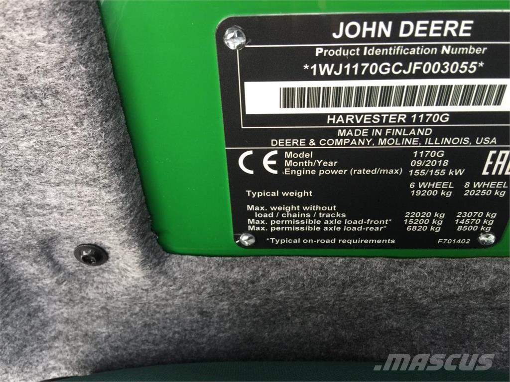 John Deere 1170G Harversteri