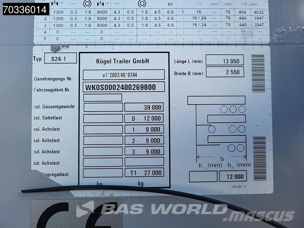 Kögel S24-1 3 axles APK 04/27 Lift Axle SAF Curtainsiderauflieger