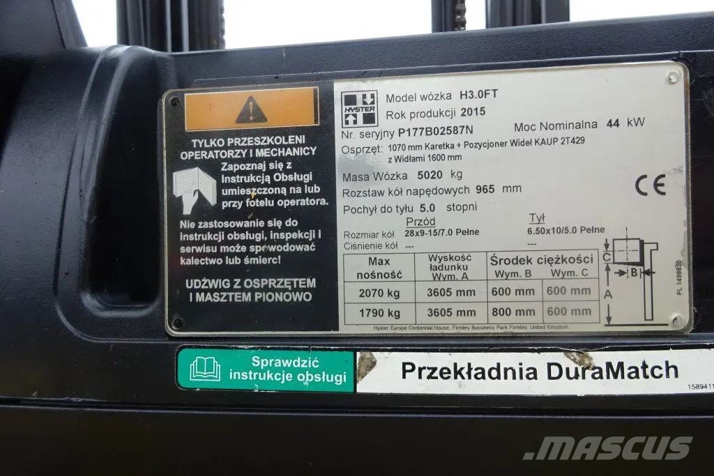 Hyster H3.0 Heftruck LPG forklifts