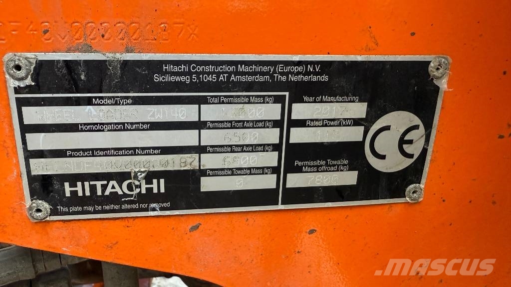Hitachi ZW 140 Rataslaadurid
