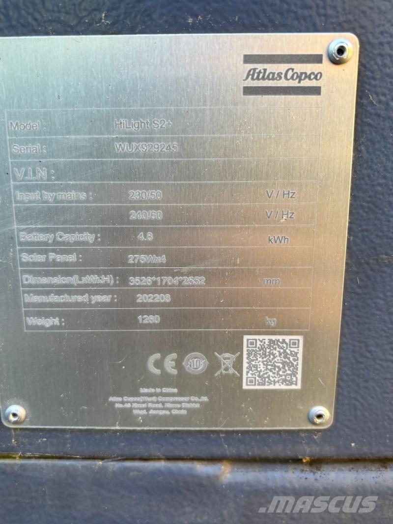 Atlas Copco AC Generator HiLight S2+ Osvetľovacie stožiare
