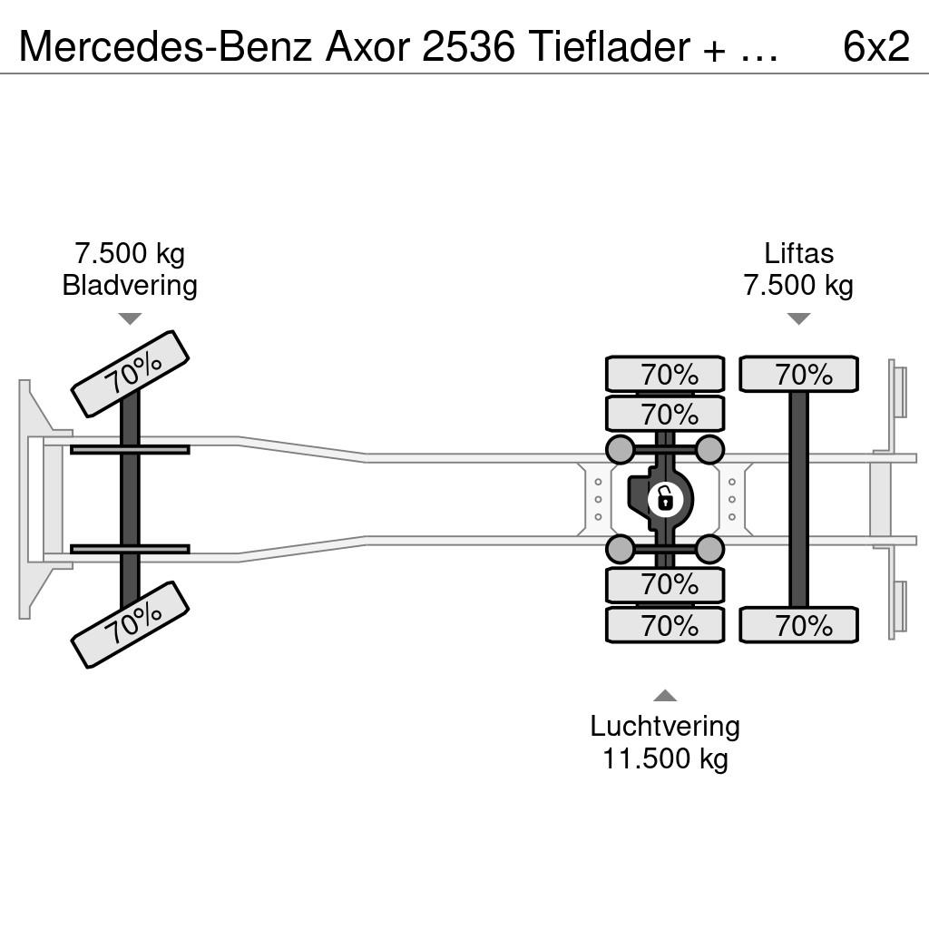 Mercedes-Benz Axor 2536 Tieflader + Rampen 6x2 Euro5 차량 수송차