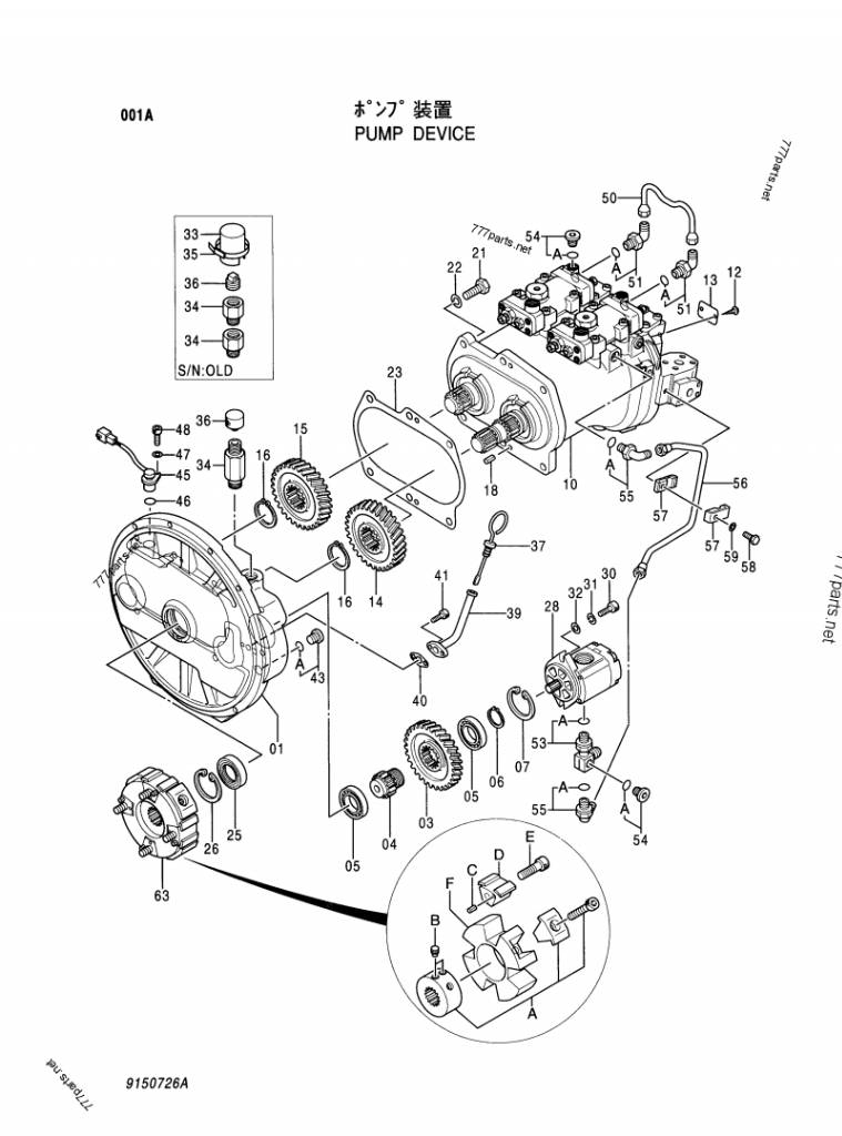 Hitachi EX200-5 EX210-5 EX220-5 EX230-5 Hydraulic pump Hidrolik
