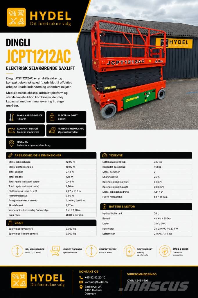 Dingli JCPT1212 AC رافعات مقصية الشكل