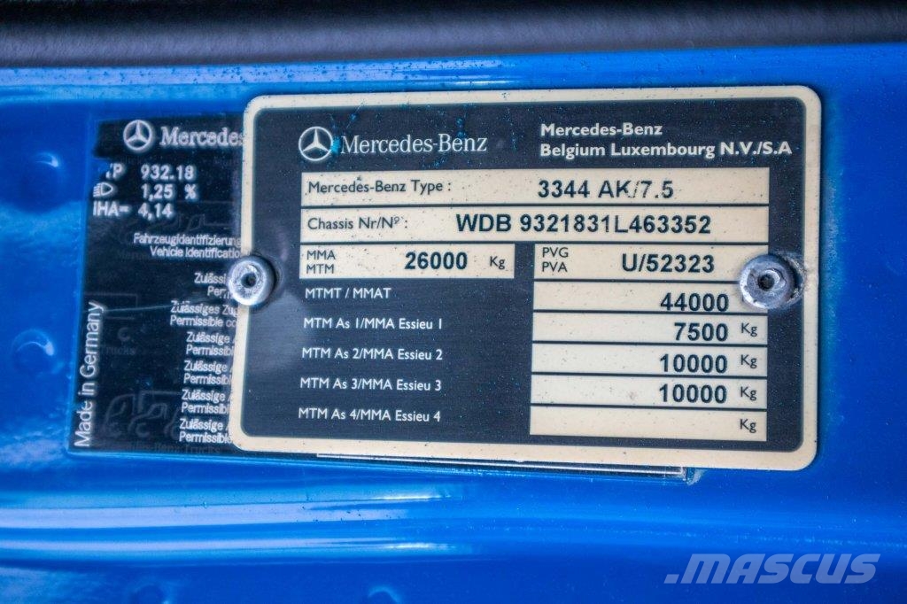 Mercedes-Benz ACTROS 3344 AK -MP3+HMF 1643 Z2 Bañeras basculantes usadas