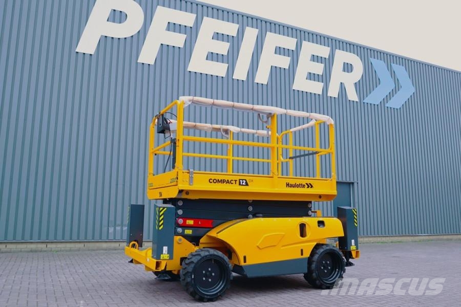 Haulotte Compact 12DX Valid Inspection, Diesel, 4x4 Drive, Šķerveida pacēlāji