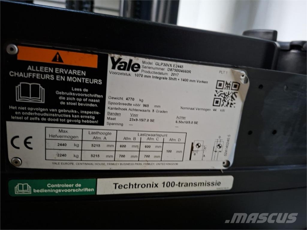 Yale LPG 2017 value GLP30VX E2445 LPG heftrucks