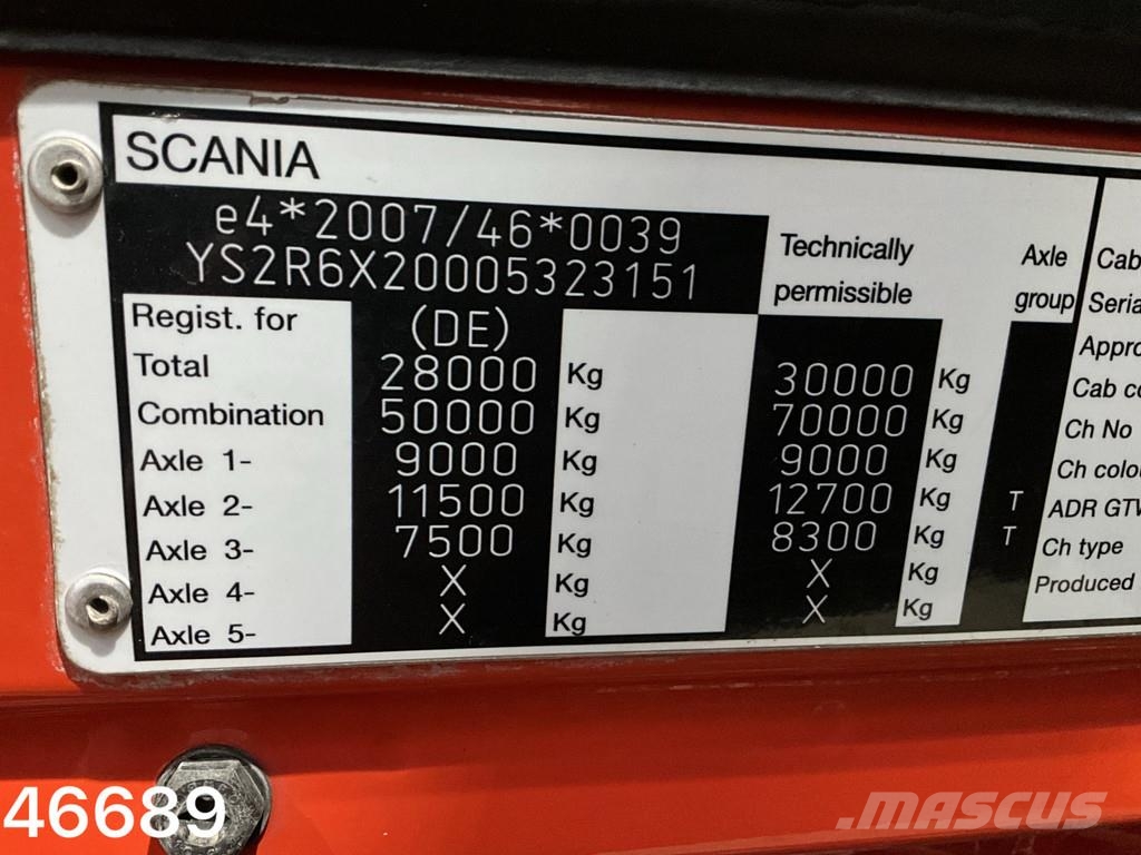 Scania R500 V8 Retarder VDL 25 Ton haakarmsysteem Rol kiper kamioni sa kukom za podizanje tereta