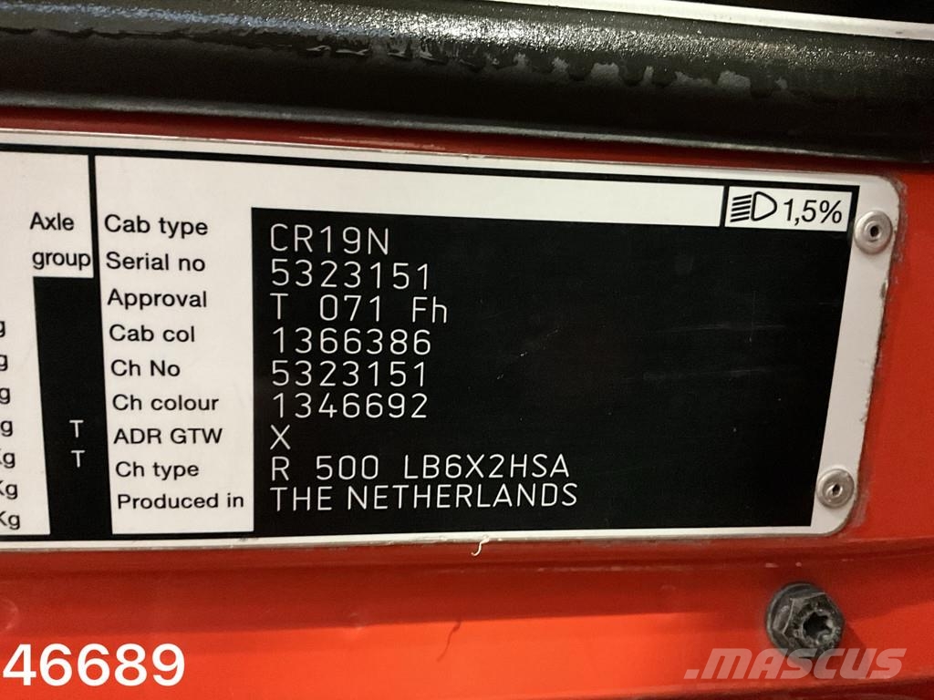 Scania R500 V8 Retarder VDL 25 Ton haakarmsysteem Rol kiper kamioni sa kukom za podizanje tereta