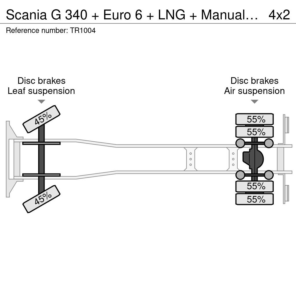 Scania G 340 + Euro 6 + LNG + Manual+BDF شاحنات بمقصورة وهيكل