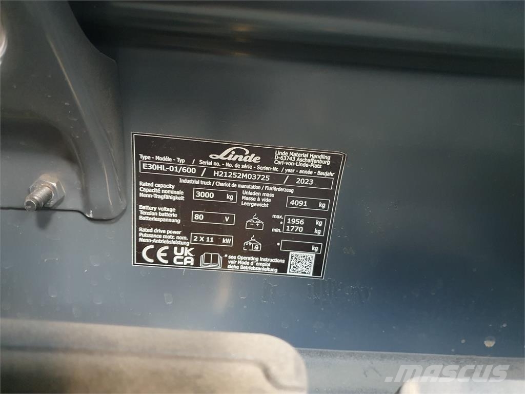 Linde E30/600HL 전동 지게차