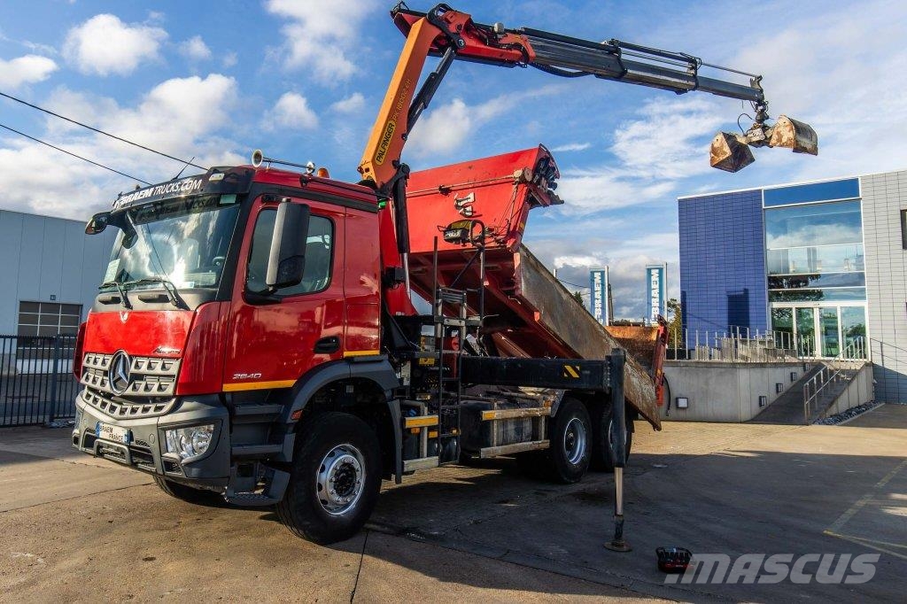 Mercedes-Benz AROCS 2640 BB+BIBENNE+PALFINGER 18T/m+3 EXT+RADIO+ Camiões basculantes