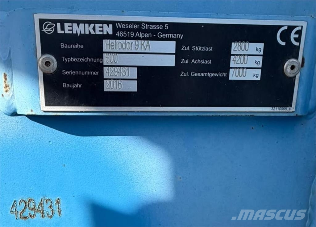 Lemken Heliodor 9KA600 Дискови брани