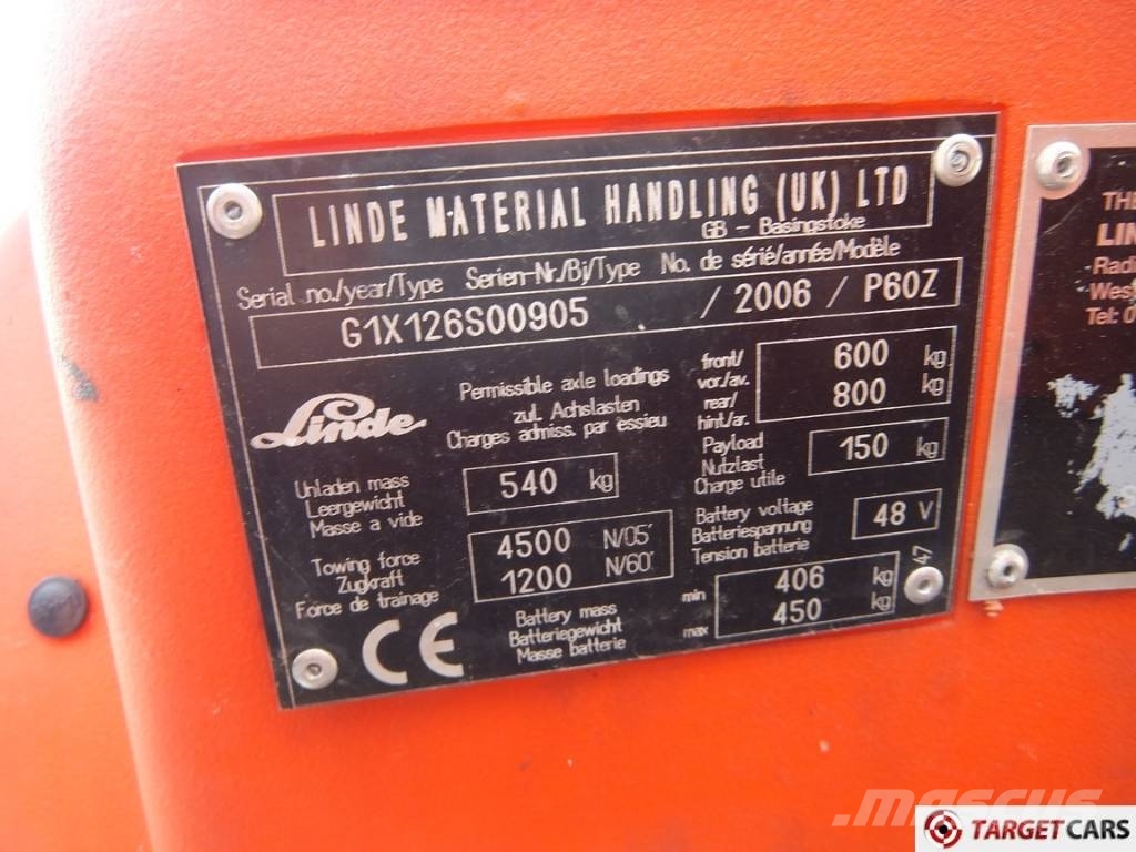 Linde P60Z Electric Tow Truck Tractor 6000KG Tegljači