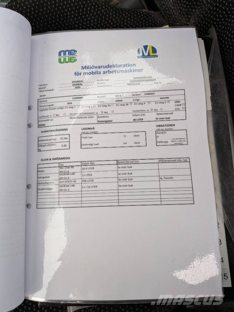 Hyundai HX300AL Bandgrävare i bra skick Raupenbagger