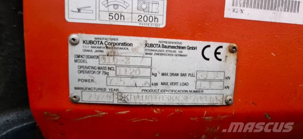 Kubota U 10-3 Mini excavators < 7t (Mini diggers)