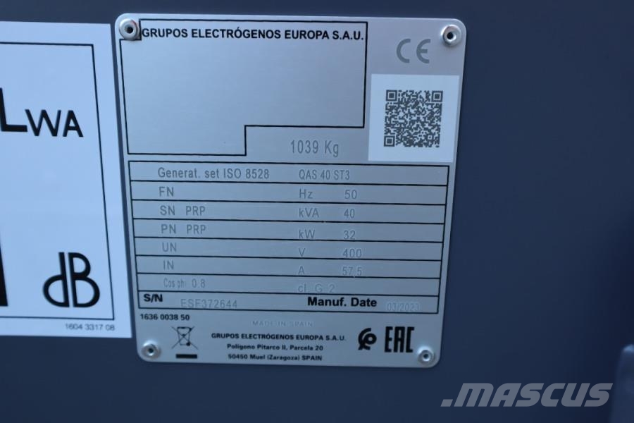 Atlas Copco QAS 40 ST3 Valid inspection, Diesel, 40 kVA Γεννήτριες ντίζελ