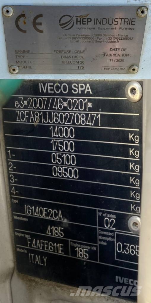 Iveco EUROCARGO 140-250/TELECOM20-HEP endommagée Ostali kamioni