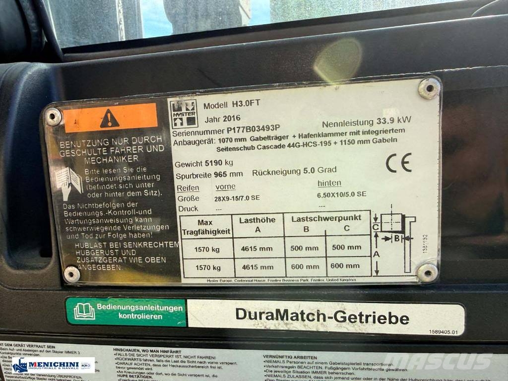 Hyster H 3.00 FT Diesel forklifts