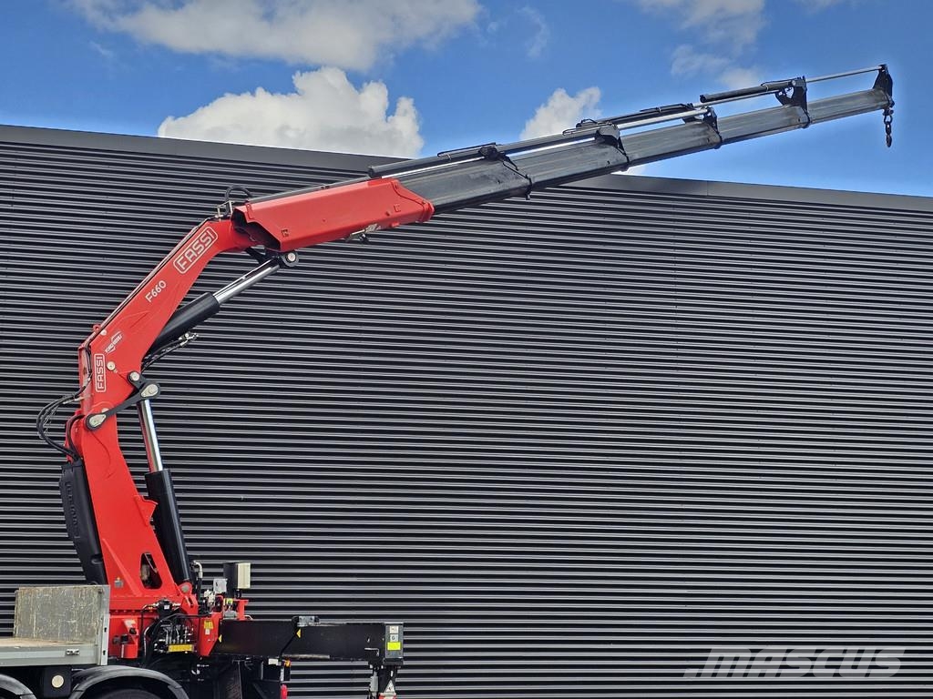 Scania G450 8x4 / RETARDER / FASSI F660 CRANE / KRAN / GR Vlakke laadvloer met kraan
